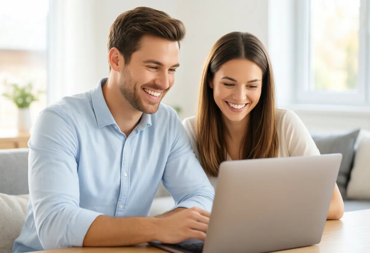 Paar liest Benefits-Artikel am Laptop – der Blog für Arbeitnehmer