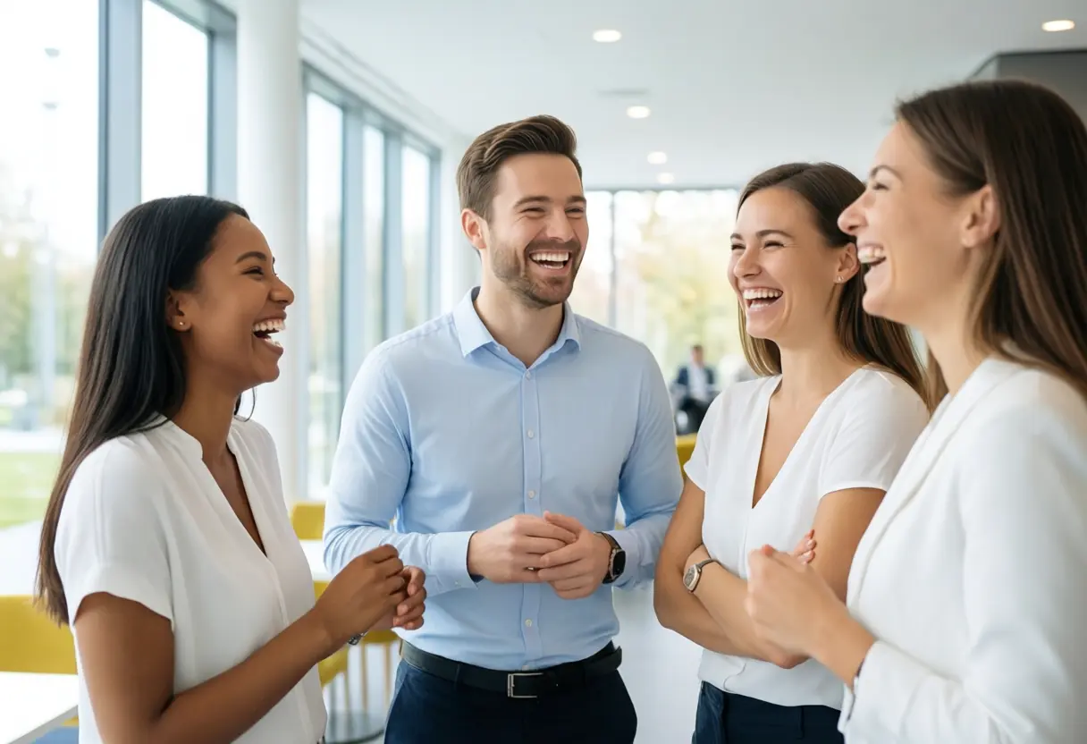 Junges Team im Gespräch – wir helfen dir weiter
